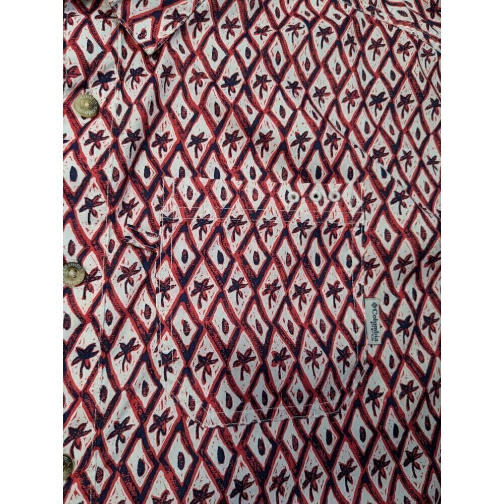 Columbia PFG Shirt XXL Super Slack Tide Vented Fishing Pattern Multicolor Red - Picture 13 of 14